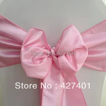 Горячая розовый стул с обивкой из тафты лента для свадьбы события и вечерние украшения