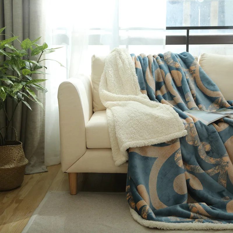 Thick Throws Blanket Print Bedding Plaid Rectangle Warm blanket FHB243