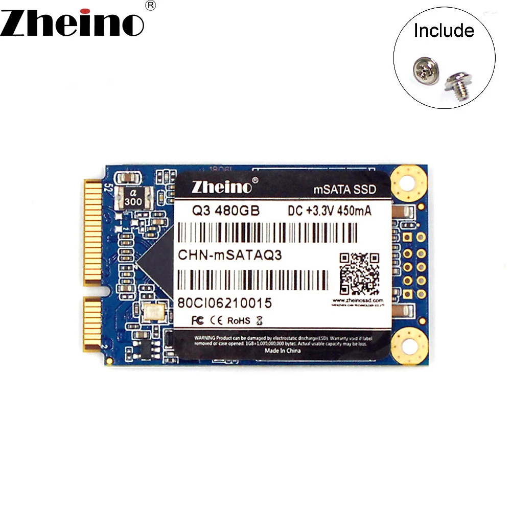 Твердотельный жесткий диск Zheino SSD 480 ГБ Msata для настольного ноутбука с внутренним