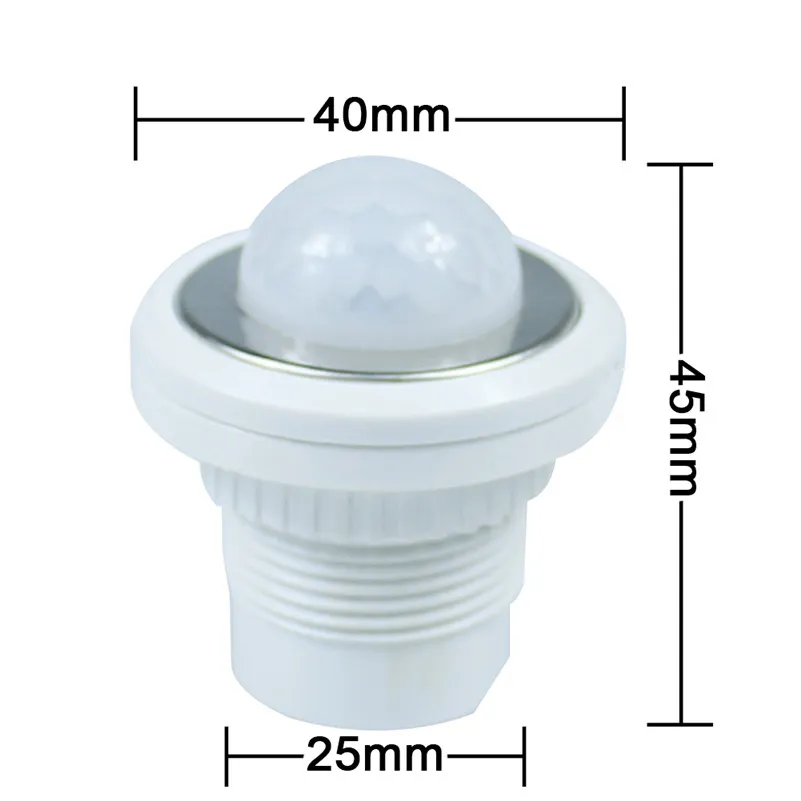 

1pcs 40mm PIR Infrared Ray Motion Sensor Switch time delay adjustable mode detector switching Switches