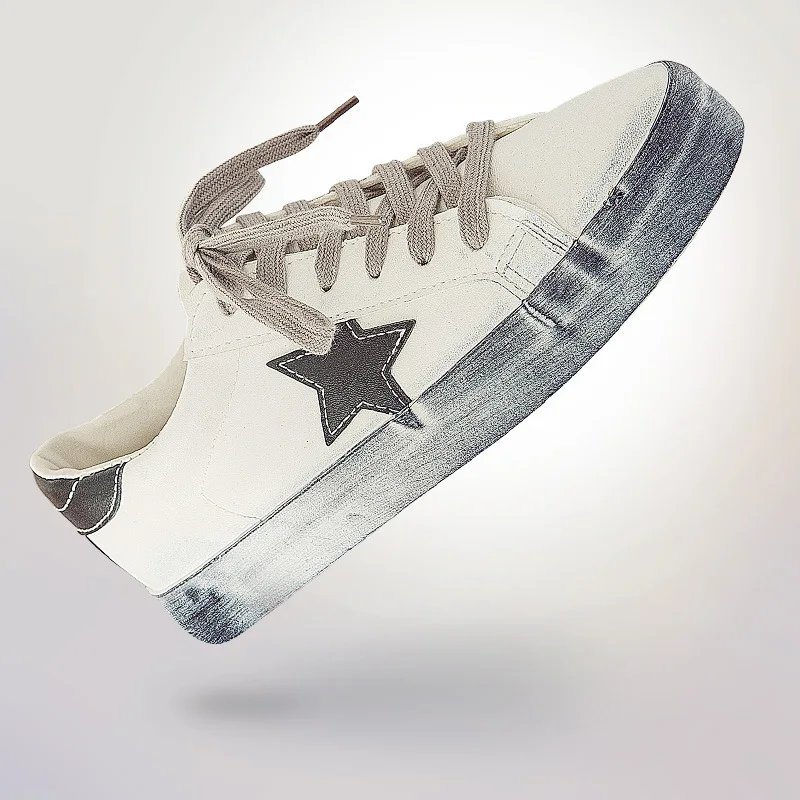 

JINBEILEE Spring and Autumn Dirty Shoes Stars Wipe Dirty Retro Old Women's Sports skateboarding Shoes Low To Help