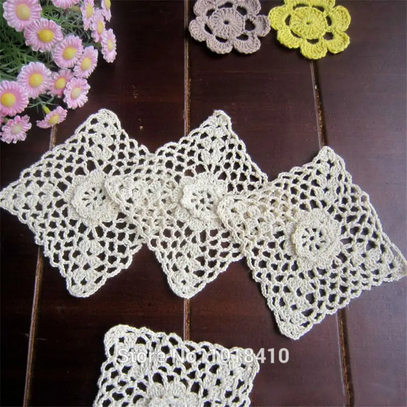 

10cm(3.94") Multi Square Hand Made Crochet doily/placemat coasters/placemat set/shabby chic/place mats/doilies crochet 20pcs/lot