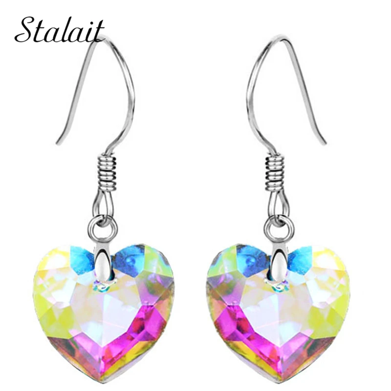 2020 Brand New Factory Heart Of Ocean Promotion Cristalli Austriaci Orecchini Pendenti Color Oro Bianco 18K Gioielli Moda Donna 84776