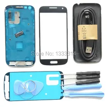 Original Full Housing Cover Frame Screen Glass Replacement for Samsung Galaxy S4 mini full housing i9190 9195 Free Tools