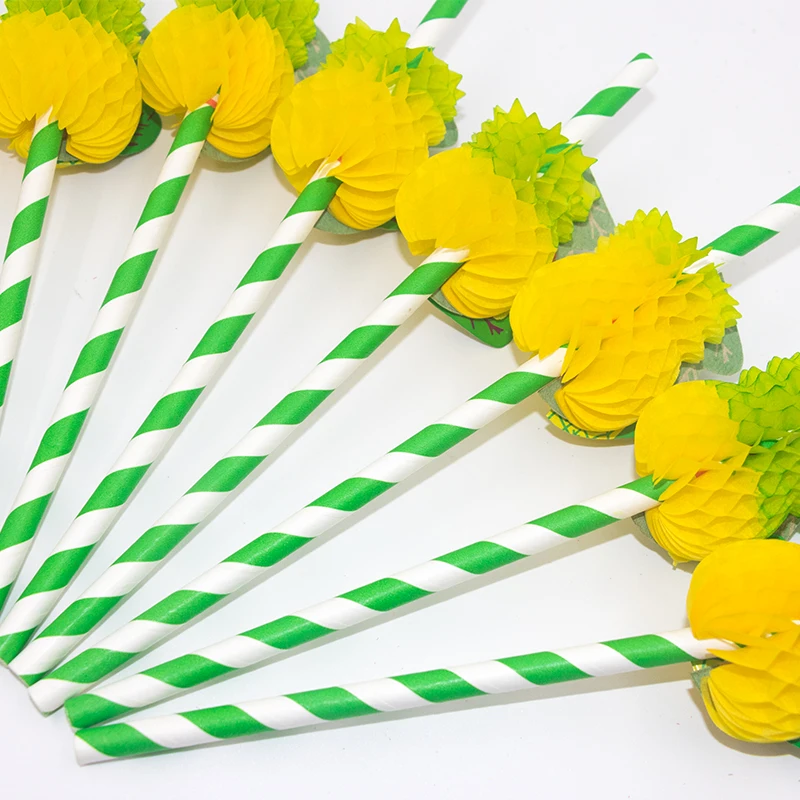 

10PCS 3D Ananas Pineapple Paper drinking straws lot bulk Summer Hawaii birthday Party Supplies Wedding decorations adult