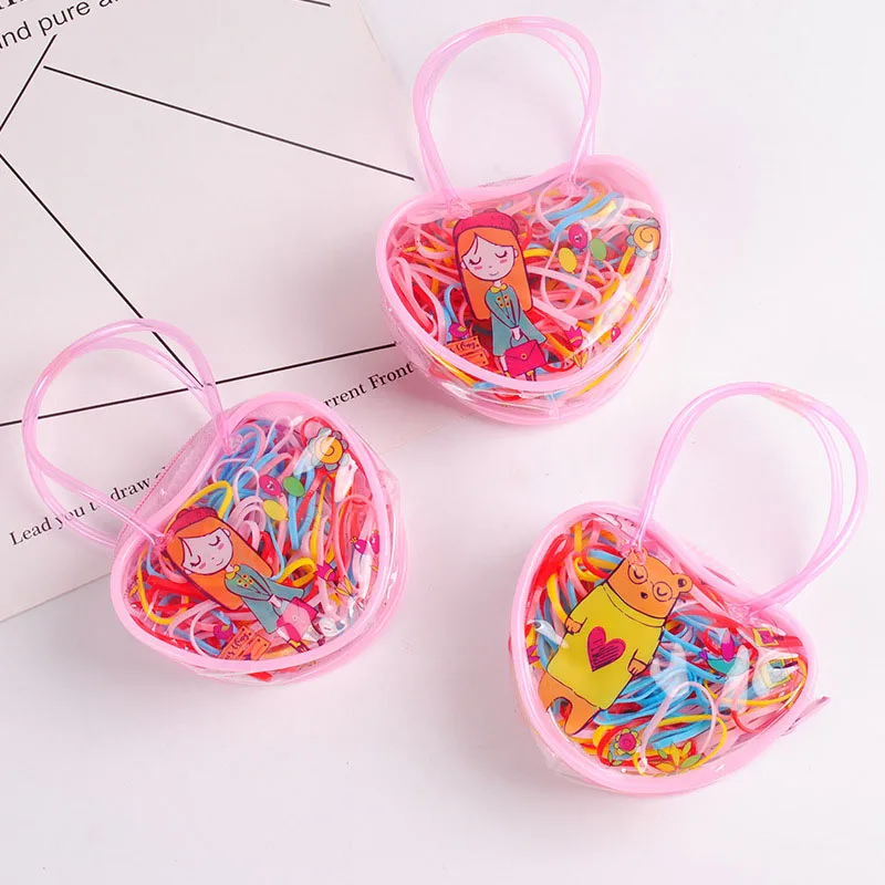 BalleenShiny 200PCS Elastic Hair Bands Baby Infant Girls Colorful High Quality Princess Hair Ring Children Hair Rope Decoration