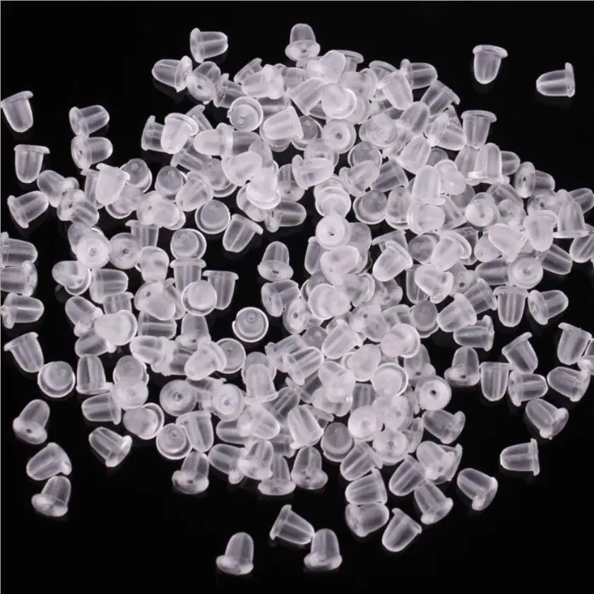 

1000Piece/Set Simple Transparent Cheap Wholesale Return DIY Earrings Jewelry Accessories Ear Connection Bullet Plastic Lock Back