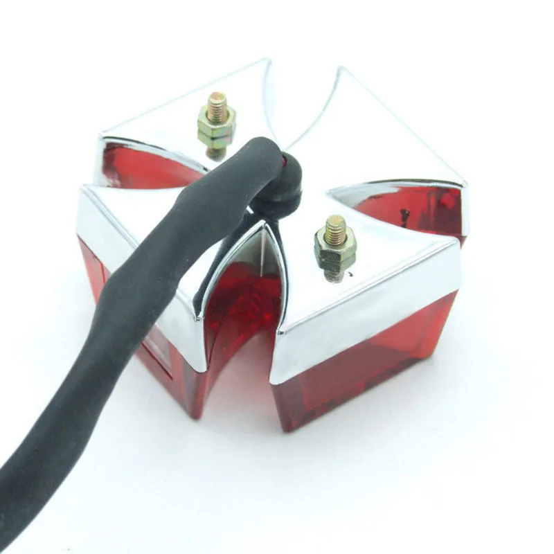 Mayitr Universal Motorcycle Mini LED Cross Brake Lamp License Plate Light Motorbike Rear Tail Light For Dirt Bike Chopper