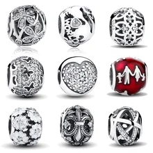 Original Daisy Meadow Clear CZ Flower,Butterfly,Heart Bead Charm Fit Bracelet 925 Sterling Silver Jewelry Making