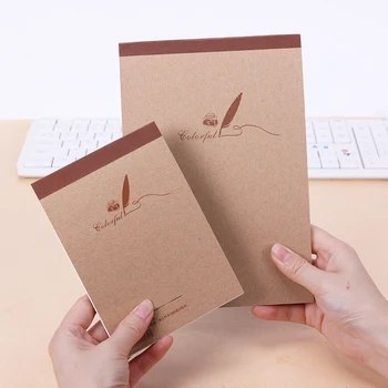 

1PC New Blank Graffiti Kraft Paper Diary Notebook Sketch Computing Notepad Hand-Painted Painting Drafts Notebooks