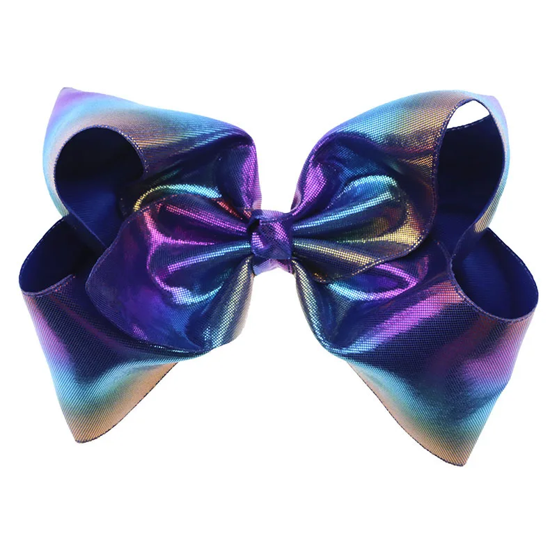 David accessories 1 шт Лазерная Радуга Голограмма лазерная голографическая большие банты для волос ручной работы с зажимом на Grosgrain ленты заколки, 1Yc3126 - Цвет: 1059883004
