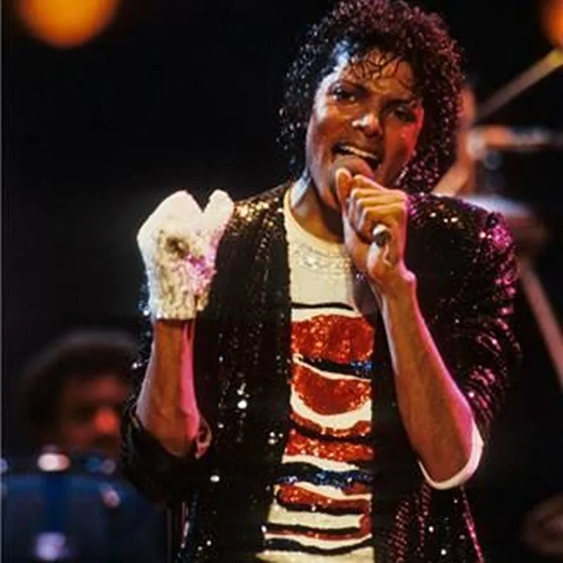 Rare MJ Michael Jackson Both Side Rhinestone Silver Crystal Handmade Glove Collection for Billie Jean Preformance