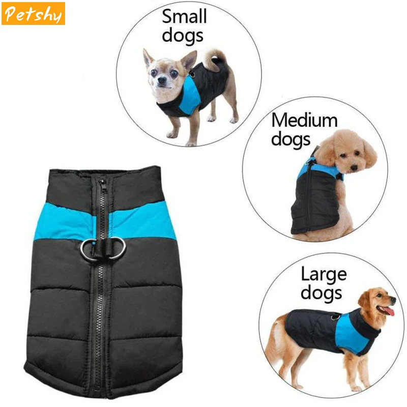

Petshy Autumn Winter Pet Dog Clothes Small Medium Large Dogs Warm Waterproof Vest Coat Jacket Cotton Puppy Outfit Pet Clothing