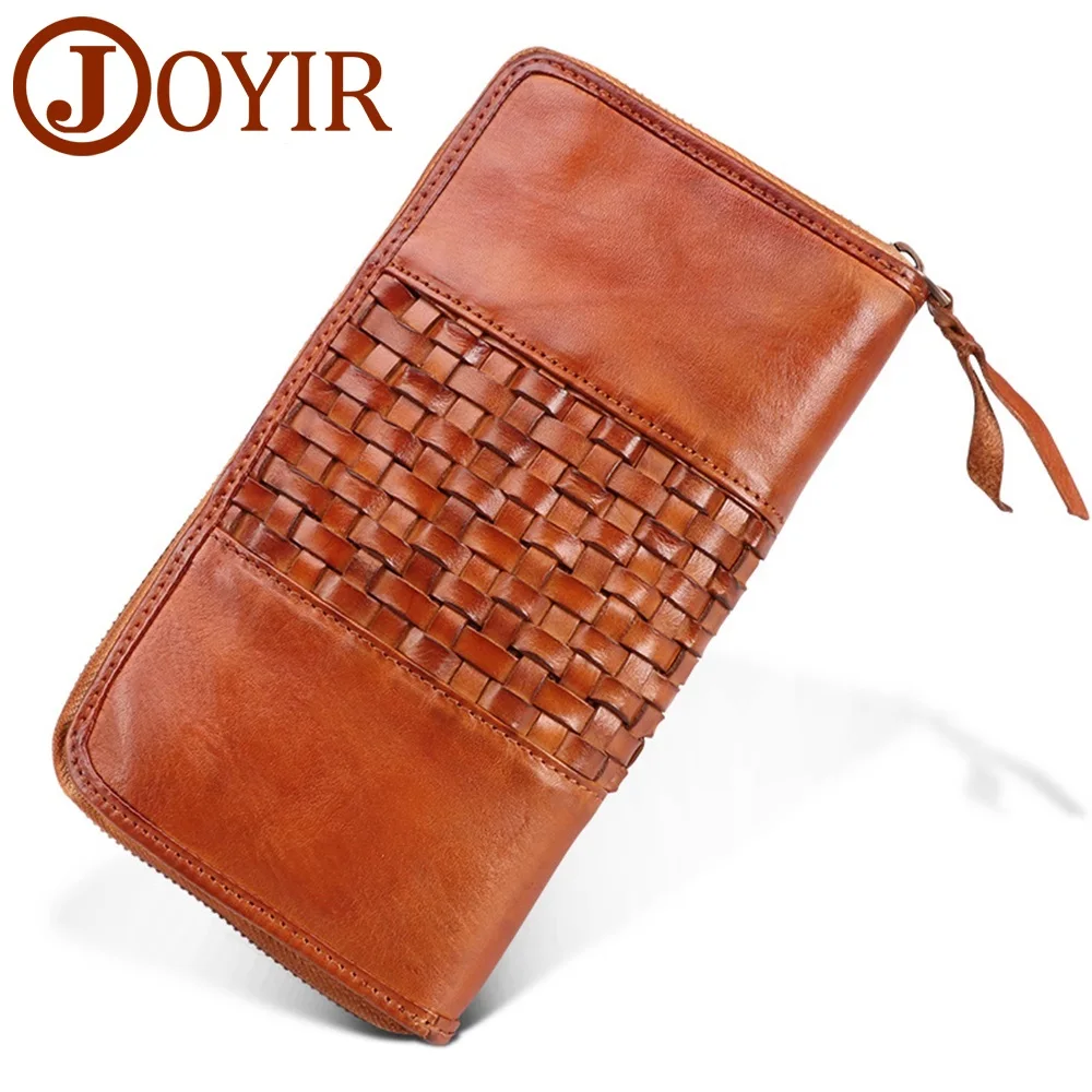 

Genuine Leather Men Wallets High Quality Vintage Purse Male Day Clutch Mobile Bag Large Capacity Zipper Wallets