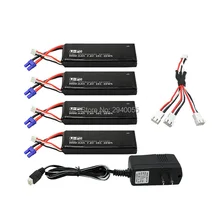 7.4V 3000mAh 10C Hubsan H501S lipo battery 4PCS + UL charger Hubsan H501C rc Quadcopter Airplane drone Spar