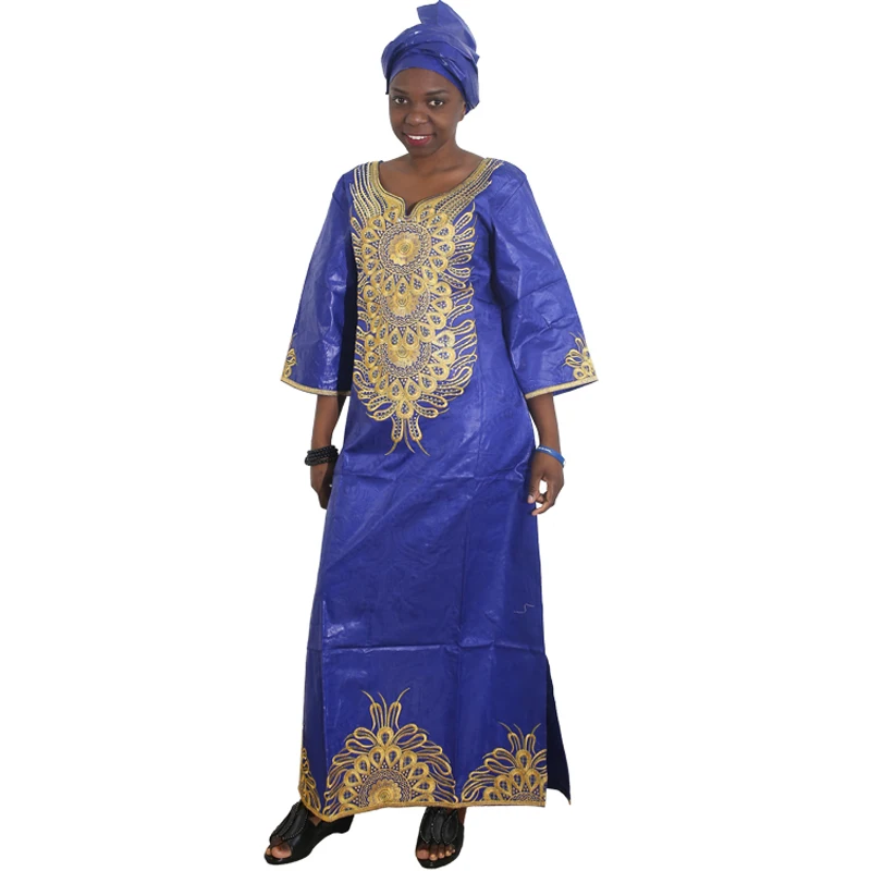 

MD african dresses for women blue dress bazin dress dashiki african women clothing african print dresses ladies head wraps S2572