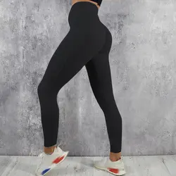 Пышные booty сплошной печати осень для женщин спортивные Леггинсы абсорбент Тонкий Спорт фитнес брюки для девочек тренировки Высокая талия