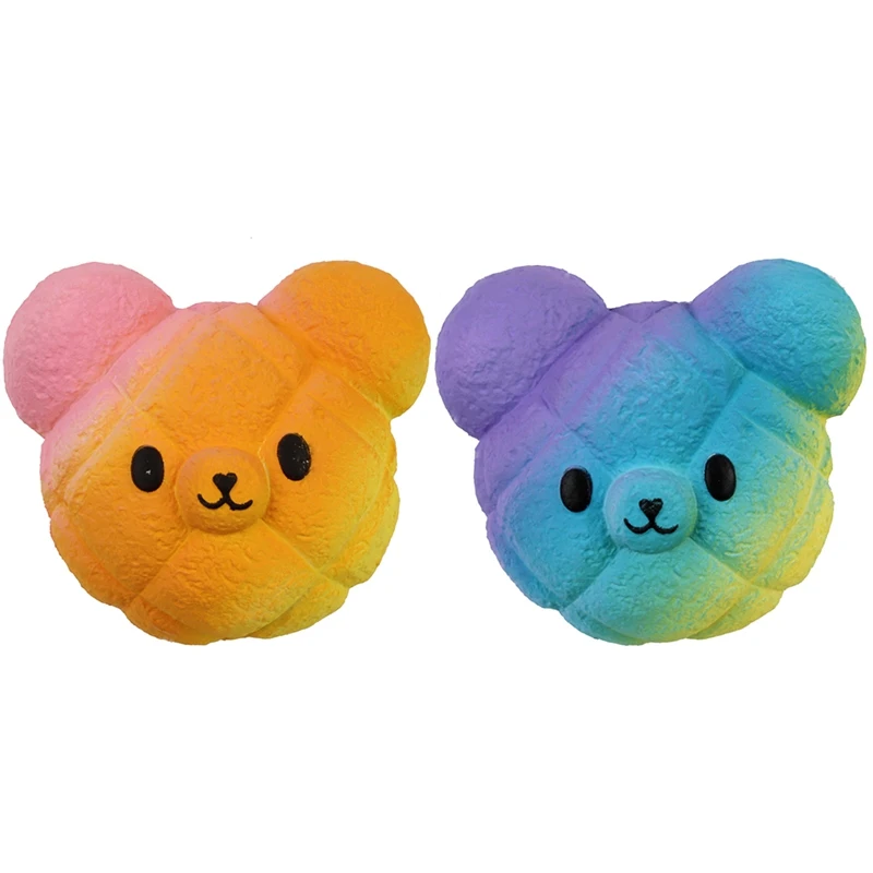 Cute Rainbow Pineapple Bear Squishy Slow Rising Jumbo Soft Squeeze