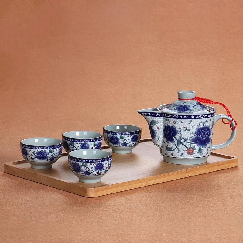 150/260 мл винтажная сине Белая Фарфоровая керамика Gaiwan Jingdezhen чайная чаша Женский