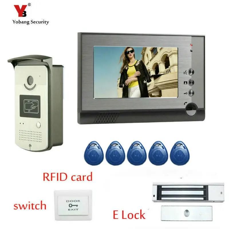 

Yobang Security FREE SHIPPING Home 7 inch Video DoorPhone Intercom System Kit Set+1 Monitor+Night Vision Outdoor Camera In Stock