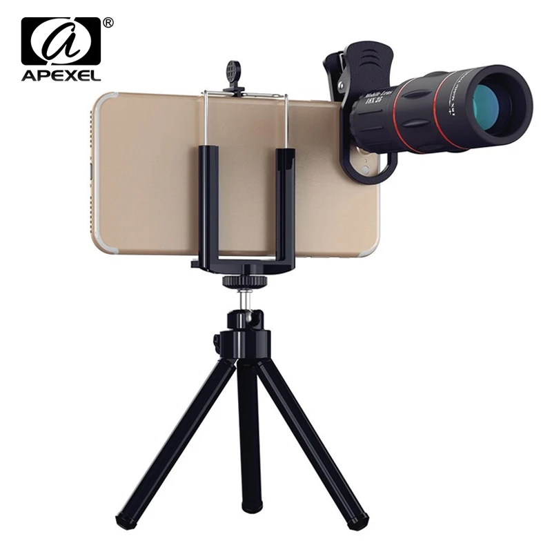 Comprar Universal 18X telescopio óptico Zoom lente de teléfono móvil para iPhone Samsung Xiaomi Smartphones clip lente de la Cámara de Telefon