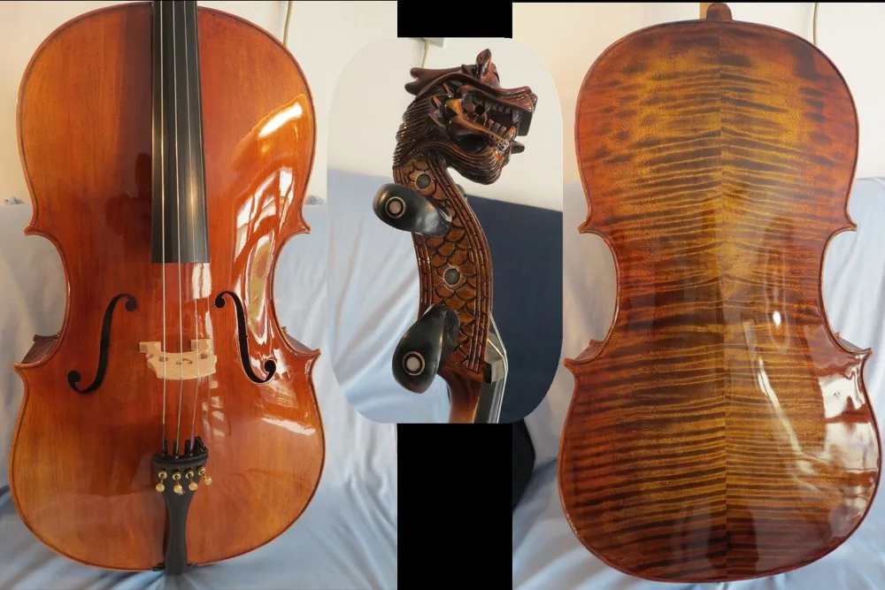 

Yo-Yo Ma Model sleeping Concert cello 4/4 with dragon scroll #12967