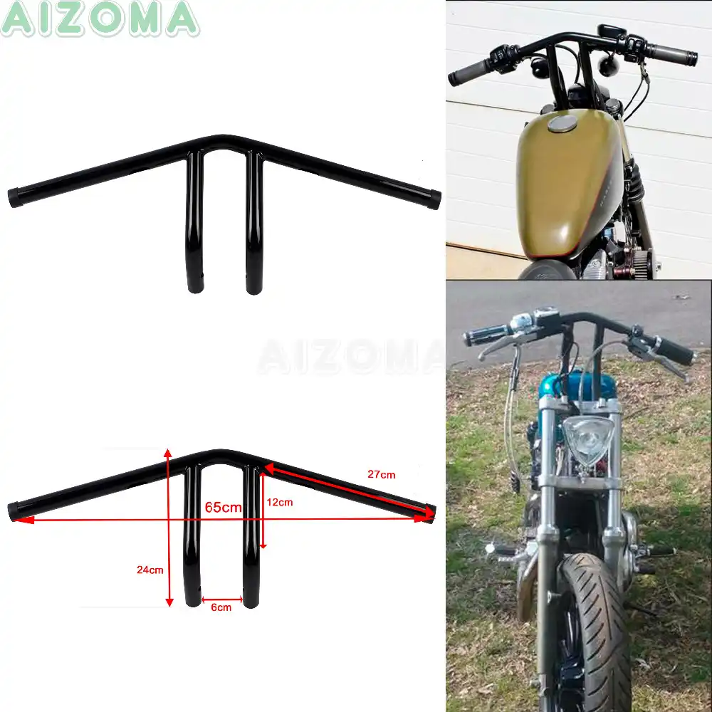 Chrome 1 1/4" Pullback Handlebars 8" Rise T Bars Custom Handle Fat Bars