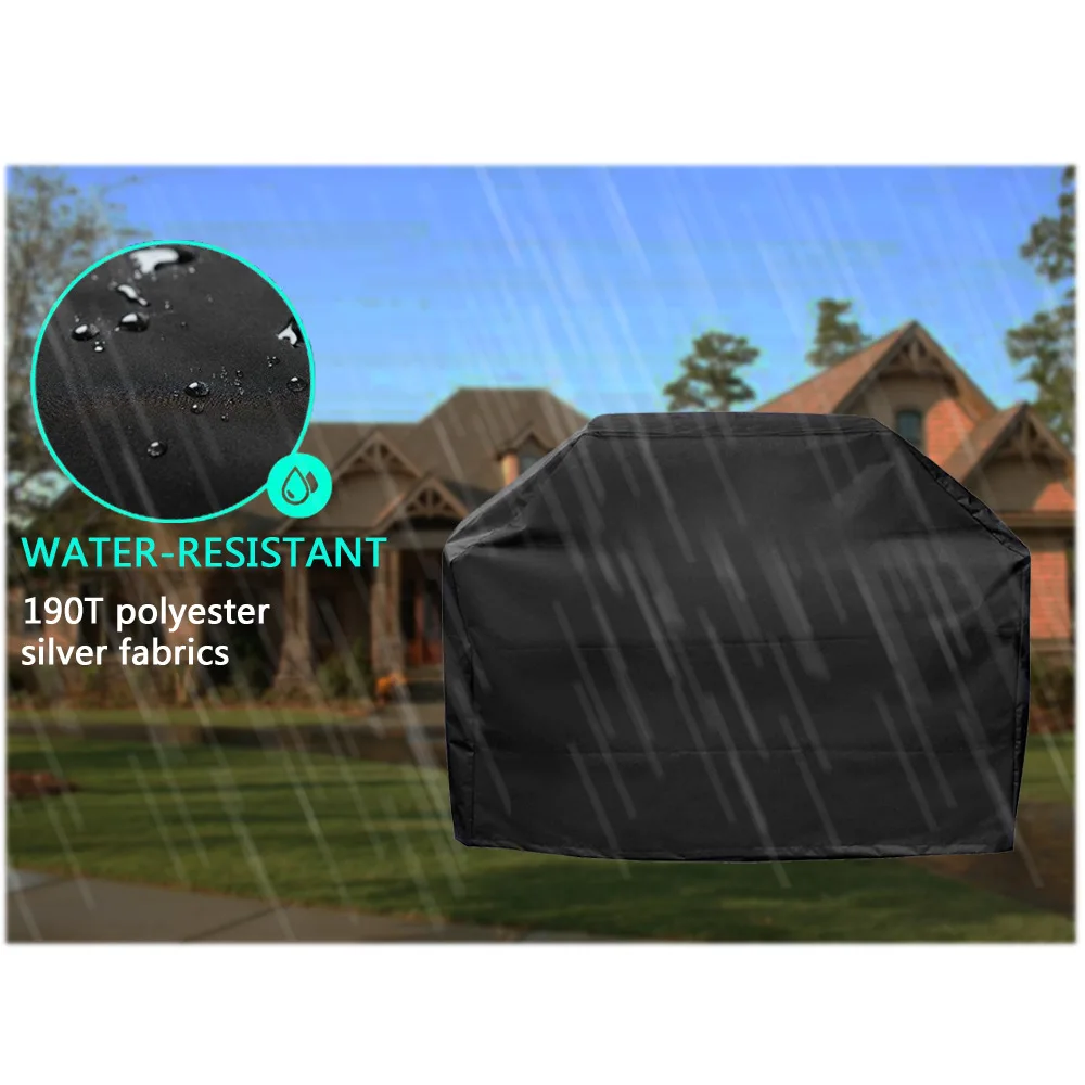 Waterproof Anti Dust BBQ Grill Cover also for Patio Furniture Chaise Lounge Charcoal Electric Barbeque Grill Protector Covers