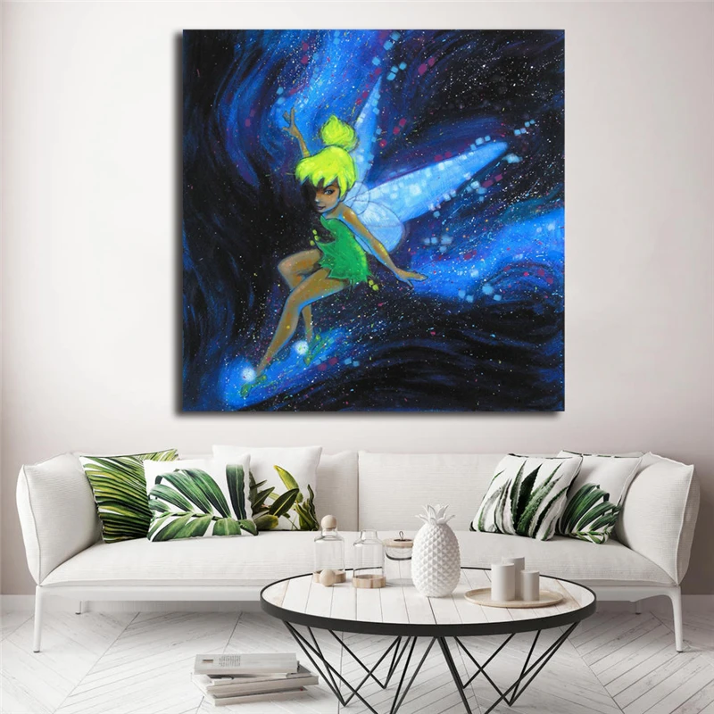 

Peter Pan Flight Of The Fairy Tinkerbel Wall Art Canvas Posters Prints Painting Wall Pictures For Office Bedroom Home Decoration