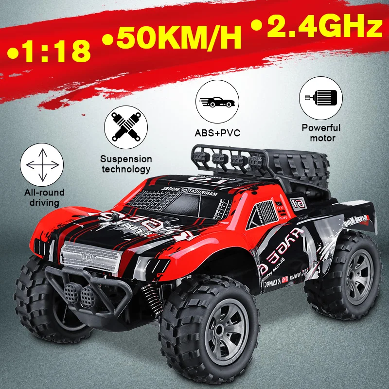 

50km/h 1:18 Remote Control Car High Speed Rc Electric Truck Off-Road Vehicle 2.4G Machine Toy Car for Kids