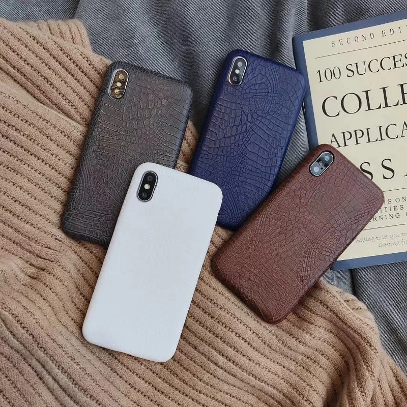 Leather-Cover-For-iPhone-X-XS-MAX-XR-6-6s-Case-Crocodile-Snake-Skin-Back-Cover