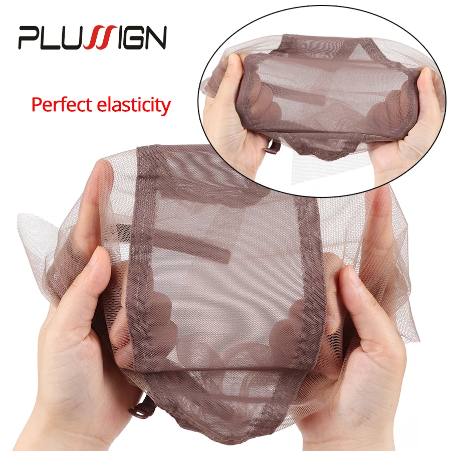 Plussign Full Transparent Swiss Lace Wig Cap For Making Full Lace Wigs With Adjustable Strap Custom Your Own Style Hairnet