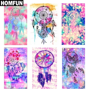 

HOMFUN Full Square/Round Drill 5D DIY Diamond Painting "Indian Dream feather" 3D Embroidery Cross Stitch 5D Decor