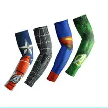 Сериалы про супергероев Логотип рукава реглан Защита от солнца Блок Спорт на открытом воздухе Велоспорт armguard