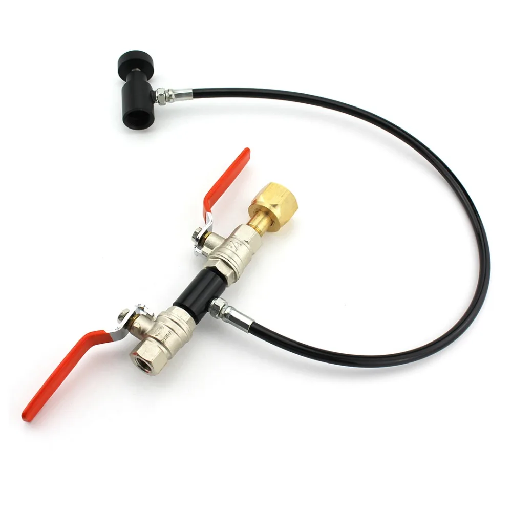 

PCP Paintball Airforce Refilling Soda Stream Tank Dual Valve G1/2-14 CO2 Tank Fill Station Female with High Pressure Hose 1/4NPT