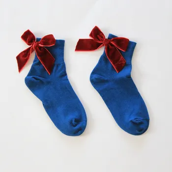 

RUNNING CHICK Goro mouth pure cotton socks heel velvet bow socks