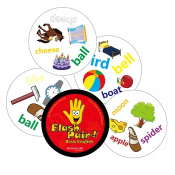 

English&Russian flash pair board games spot cards game For kids learn word Party/Family/Friends playing cards