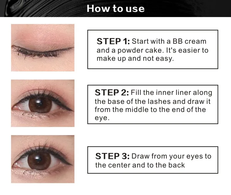 MRC Brand Women Makeup Waterproof Black Eyeliner Gel Gel Eye Liner with Brush by MRC Cosmetic (10)