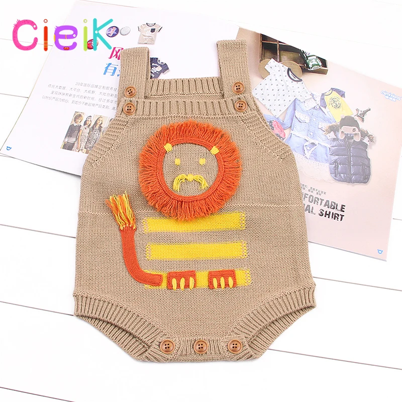 CieiK 2018 New Children Knitting Pattern Vest Lion Baby Rompers Boys Girls Toddler Costume Coveralls Newborn Jumpsuit Clothing   (14)