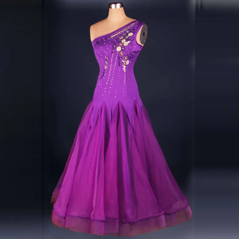 Promo Offer Ballroom Dance Dress Dancing Dress Real Rushed Led Costume Dance Skirts Adult Women