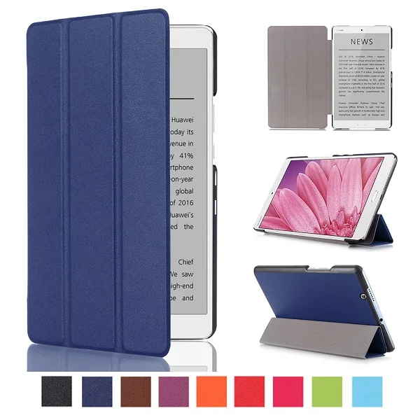 

Smart ultra slim PU leather cover case triangle stand case for 2016 Huawei Media Pad M3 8.4inch BTV-W09/DL09 huawei M3 tablet