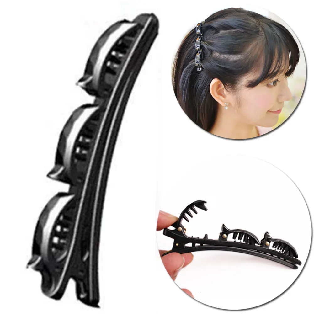 

Pin Hairstyle Braids Tool Twist Plait Three Clamp Portable Anti Skid Simple Durable Daily Accessories Mini Hair Clip Fashion