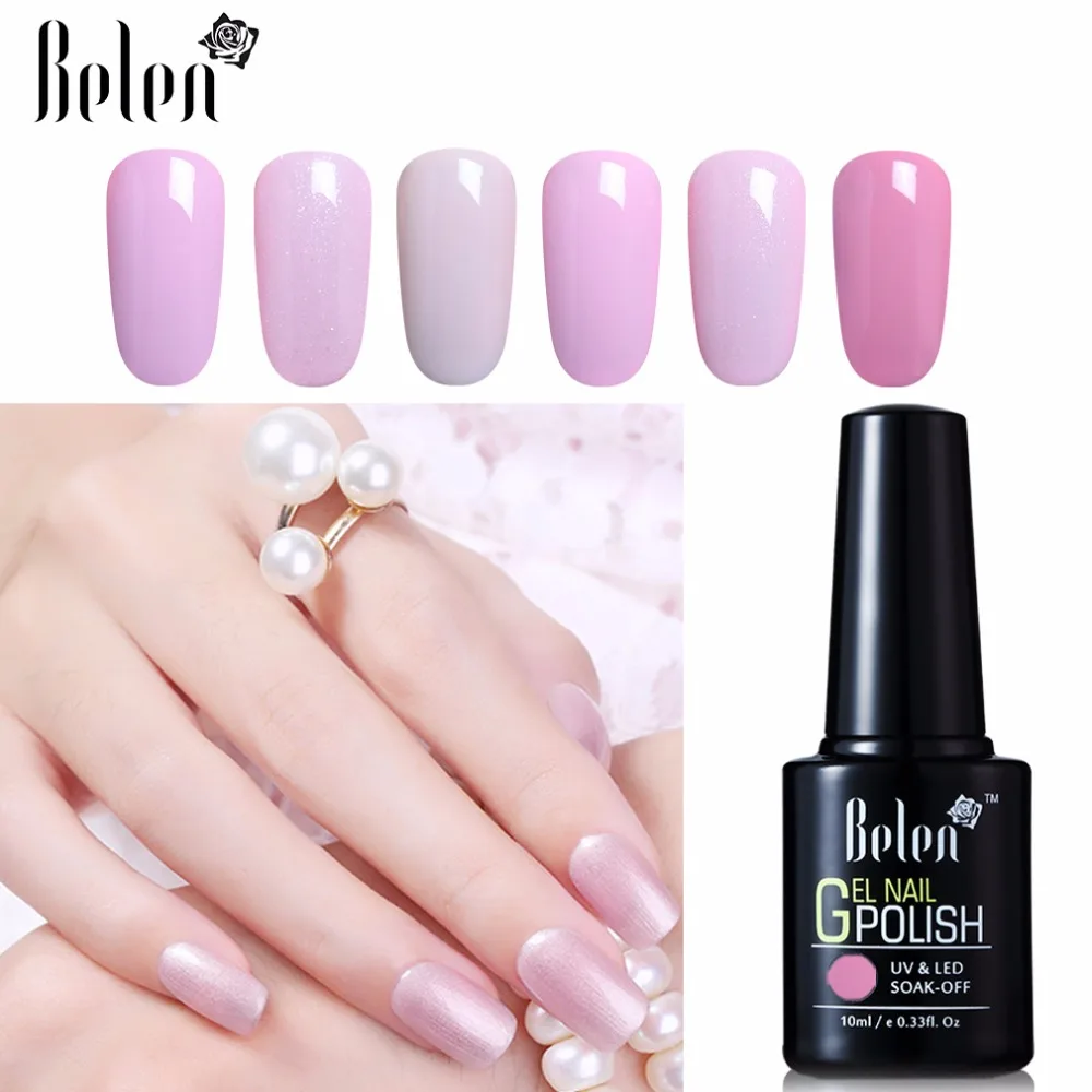 Гель-лак для ногтей серии Belen Pink, высокое качество, маникюрный салонный лак для ногтей, 10 мл, впитывающий Полупостоянный органический УФ светодиодный Гель-лак для ногтей