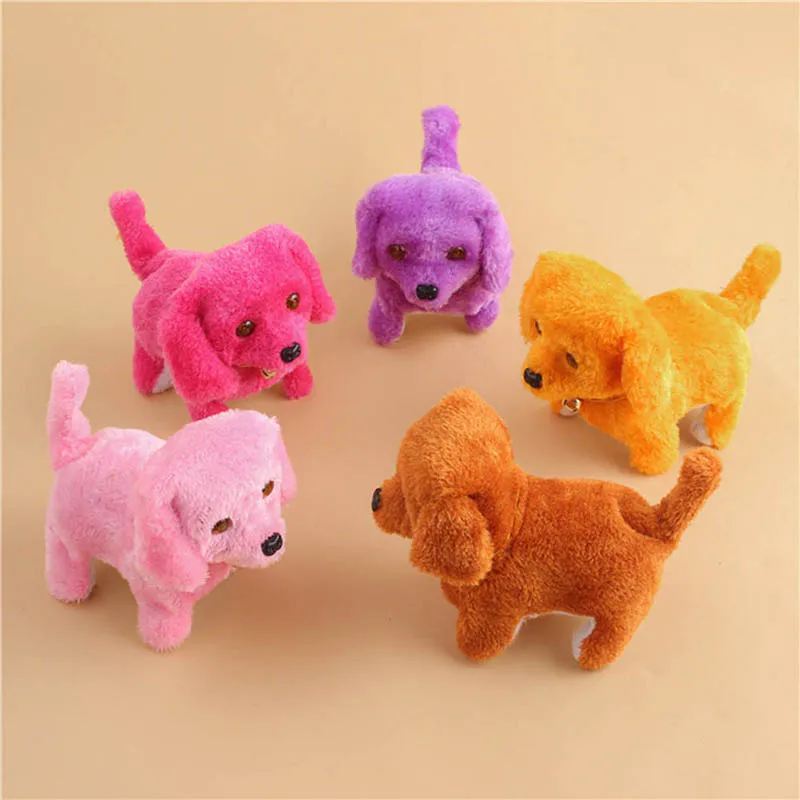 2024 New Cute Walking Barking Toy Funny Electric Short Floss Electric Moving Dog Children Kids Toys Electronic Dog Toy Will Walk 3