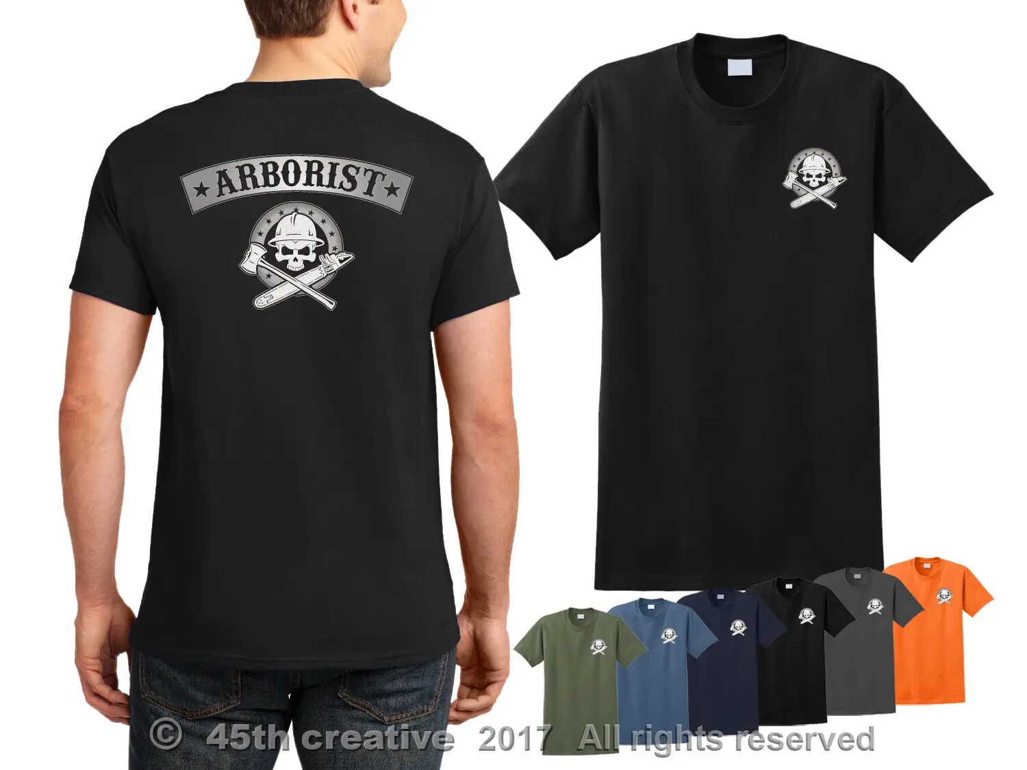 

Double Side Arborist T-Shirt Arborist Skull Logo Shirt Tree Climbing Service Forestry Shirt Sweatshirt