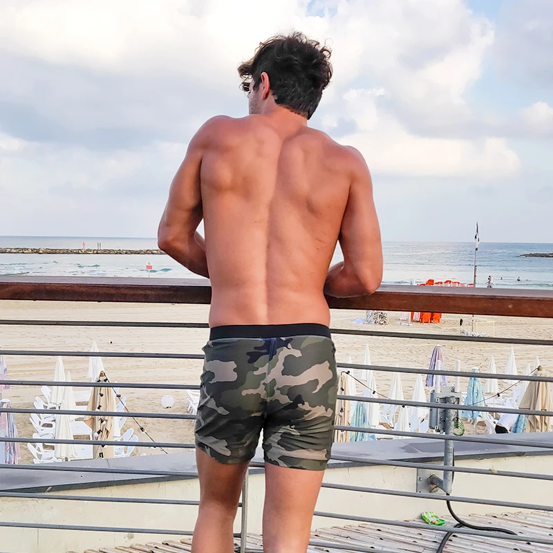 Taddlee Brand Sexy Swimwear Men Swimsuits Swim Boxer Trunks Shorts Board Surf Camo Pockets Square Cut Bathing Suits Beachwear