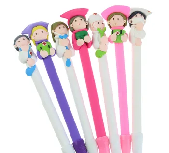 

2Pcs/pack Novelty Cute Nurse Ballpoint Pen 0.5 mm Pen Tip Black Refill School Student Stationery Office Writing Pen Gift
