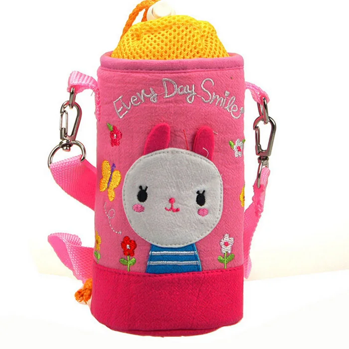 Дети мультфильм Животные бутылки молока воды мешок термос ручка мешок изоляция сохраняет тепло сумка для термоса для ребенка Фидер Lagging - Цвет: Rabbit Pink