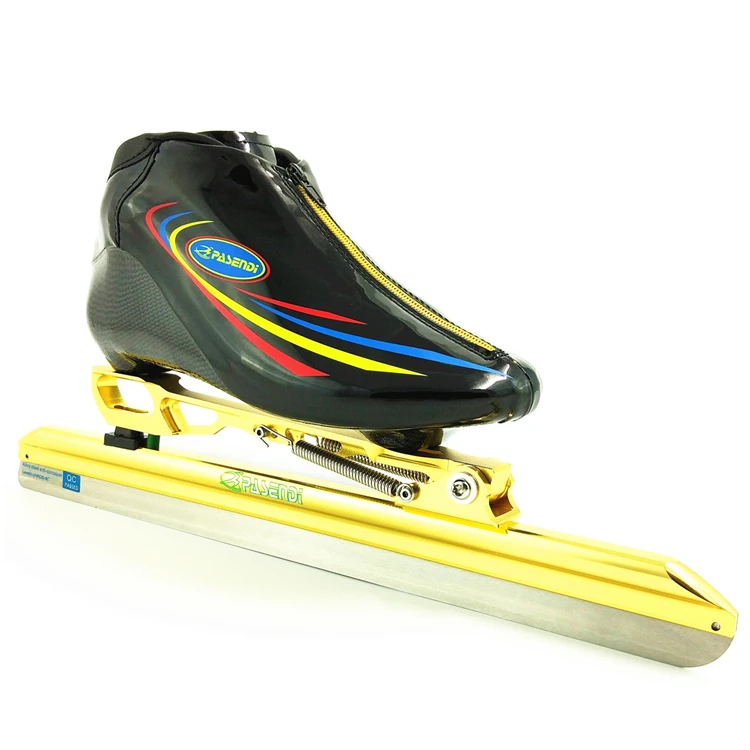 Pasendi حافل الجليد تزلج بطل الجليد التزلج أحذية أسود أحمر الجليد ل هوكي shooes الجليد أحذية 380 410 430 التصفيق الجليد شفرة