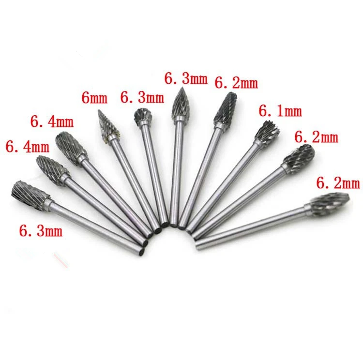 Ball Head Tungsten Steel Solid Carbide Burrs Rotary Files Metal Carving